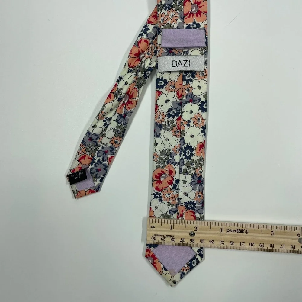 Dazi Multicolor Floral Skinny Necktie Mens OS